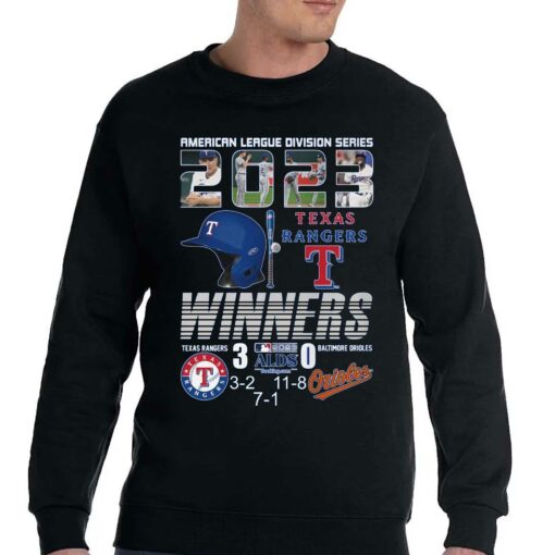 American League Division Series 2023 Texas Rangers Winners 3 – Baltimore Orioles 0 T-shirt