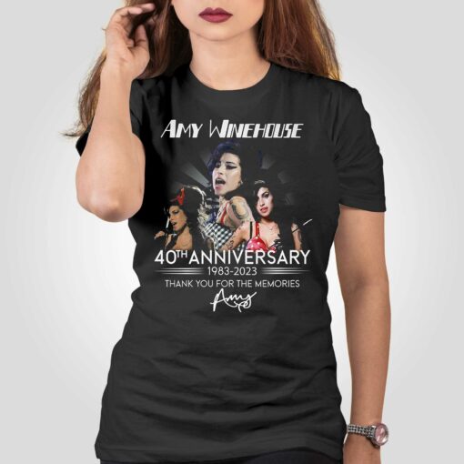 Amy Winehouse 40th Anniversary 1983 – 2023 Thank You For The Memories T-shirt