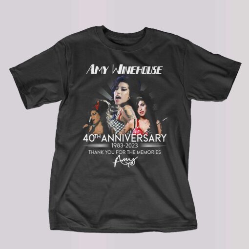 Amy Winehouse 40th Anniversary 1983 – 2023 Thank You For The Memories T-shirt