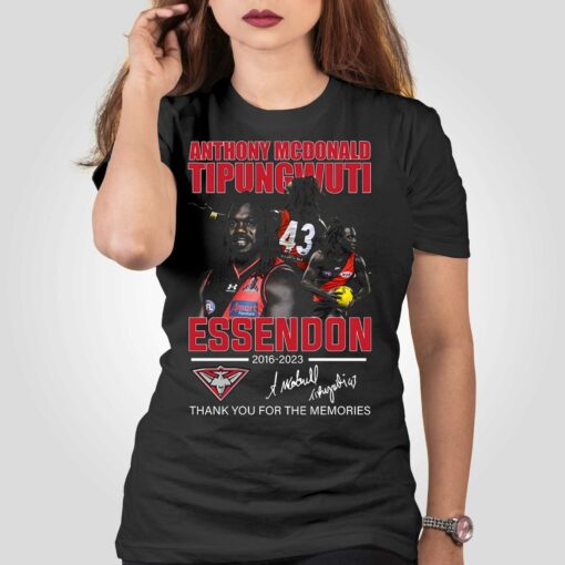 Anthony Mcdonald Tipungwuti Essendon 2016 – 2023 Thank You For The Memories T-shirt