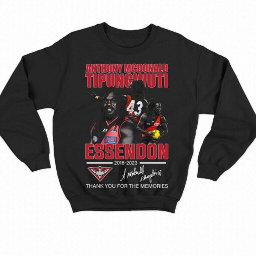 Anthony Mcdonald Tipungwuti Essendon 2016 – 2023 Thank You For The Memories T-shirt