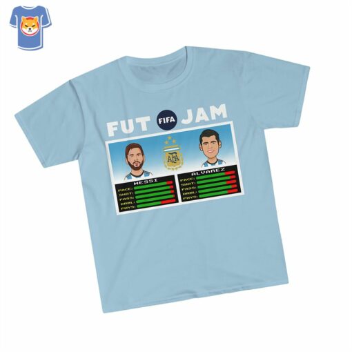 Argentina Lionel Messi Julian Alvarez Nba Jam Style T Shirt