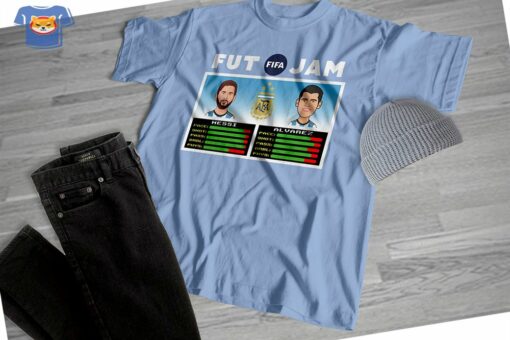 Argentina Lionel Messi Julian Alvarez Nba Jam Style T Shirt