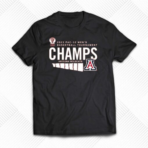 Arizona Wildcats 2023 Pac-12 Men’s Basketball Conference Tournament Champions Locker Room T-shirt