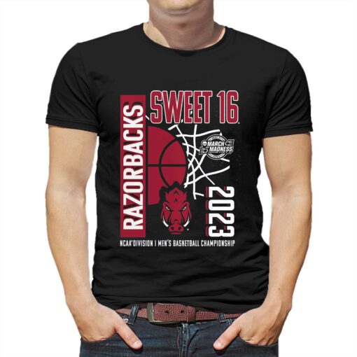 Arkansas Razorbacks 2023 Ncaa Men’s Basketball Tournament March Madness Sweet 16 T-shirt