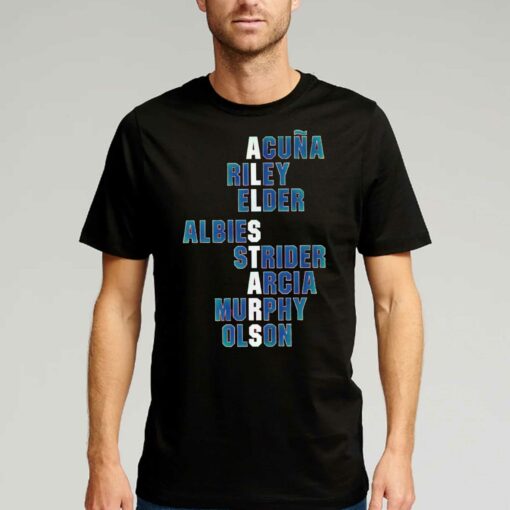 Atlanta All-stars Acuna Jr Austin Riley Bryce Elder Ozzie Albies Spencer Strider Mlb Shirt