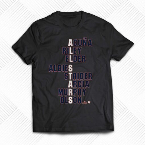 Atlanta All-stars Acuna Riley Elder Albies Strider Arcia Murphy Olson Shirt