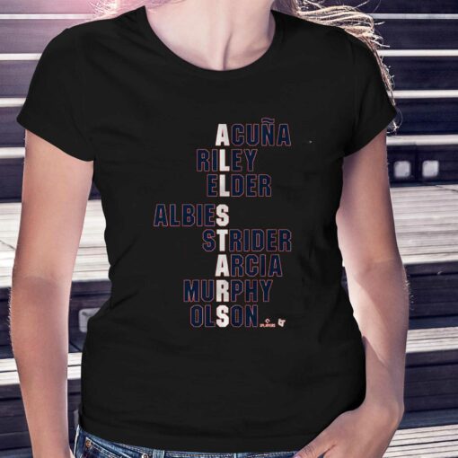 Atlanta All-stars Acuna Riley Elder Albies Strider Arcia Murphy Olson Shirt