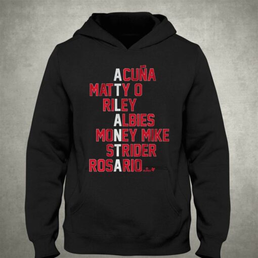 Atlanta Baseball Names Acuna Matty O Riley Albies Money Mike Strider Rosario Shirt