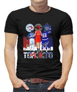 Auston Matthews Vladimir Guerrero And Pascal Siakam Toronto Skyline Sports Signatures Shirt