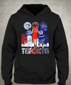 Auston Matthews Vladimir Guerrero And Pascal Siakam Toronto Skyline Sports Signatures Shirt 3