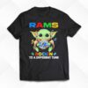 Autism Los Angeles Rams Baby Yoda Rockin To A Different Tune Shirt