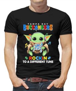 Autism Tampa Bay Buccaneers Baby Yoda Rockin To A Different Tune Shirt