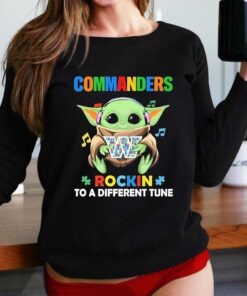 Autism Washington Commanders Baby Yoda Rockin To A Different Tune Shirt