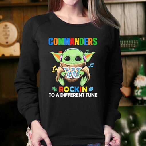 Autism Washington Commanders Baby Yoda Rockin To A Different Tune Shirt