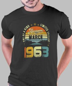 Awesome Since March 1963 Vintage 59th Birthday For T-shirt