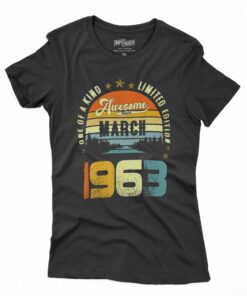 Awesome Since March 1963 Vintage 59th Birthday For T-shirt