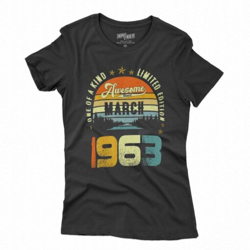 Awesome Since March 1963 Vintage 59th Birthday For T-shirt