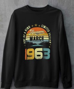 Awesome Since March 1963 Vintage 59th Birthday For T shirt 4