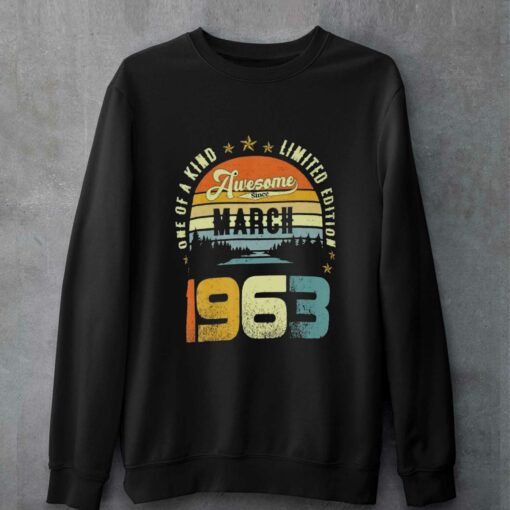 Awesome Since March 1963 Vintage 59th Birthday For T-shirt