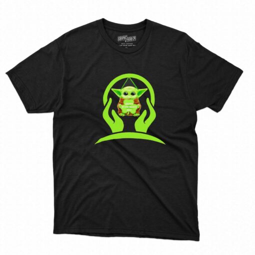 Baby Yoda Hug Shamrock Happy St Patricks Day Shirt