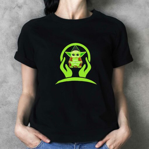 Baby Yoda Hug Shamrock Happy St Patricks Day Shirt