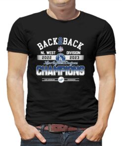 Back 2 Back Los Angeles Dodgers Nl West Division Champions 2022 2023 Unisex T shirt 1