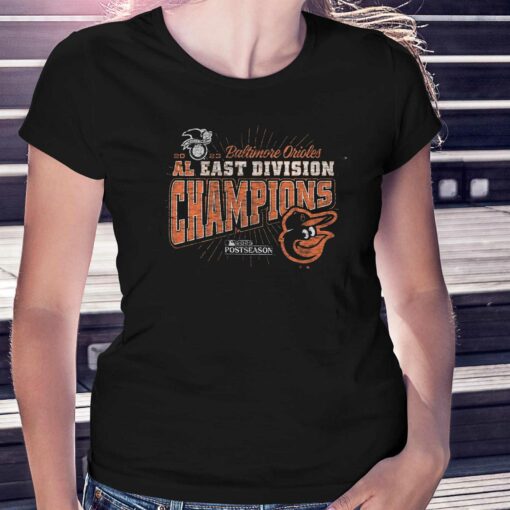 Baltimore Orioles ’47 2023 Al East Division Champions Distressed Franklin T-shirt