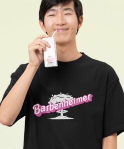 Barbenheimer In Pink Barbie Font Unisex Beefy-t Short-sleeve 2 Barbenheimer In Pink Barbie Font Unisex Beefy t Short sleeve 3