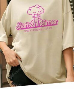 Barbenheimer In Pink Barbie Font Unisex Jersey Short Sleeve 3