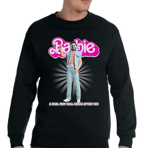 Barbie A Real Man Will Chase After You Halloween Is Coming 2023 Unisex T-shirt