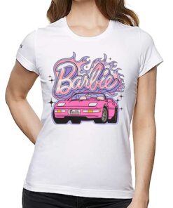 Barbie Glitter Car Boyfriend Fit Girls T-shirt Barbie Glitter Car Boyfriend Fit Girls T-shirt