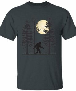 Bigfoot Walking in the Night Under the Moon Dark Heather T-shirt Gift for Bigfoot Lovers Bigfoot Walking in the Night Under the Moon Dark Heather T-shirt Gift for Bigfoot Lovers