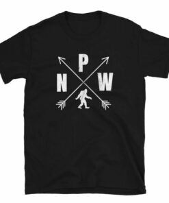 Black PNW Logo Bigfoot T-Shirt Compass Crossed Arrows Distressed 3 Black PNW Logo Bigfoot T Shirt Compass Crossed Arrows Distressed 4