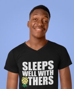Funny mens Sleeps Well With Others T shirt for swingers and dragons 4