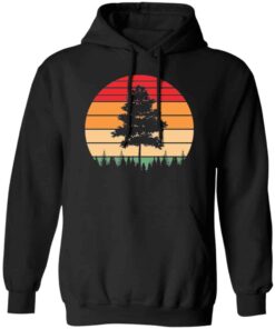 Minimalist Retro Sunset Happy Tree Hoodie