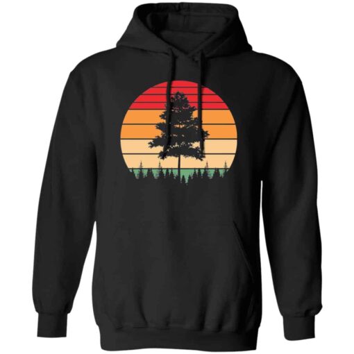 Minimalist Retro Sunset Happy Tree Hoodie