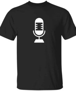 Minimalist microphone t-shirt for podcasters and radio hosts