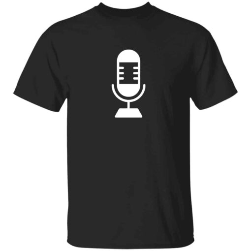 Minimalist microphone t-shirt for podcasters and radio hosts