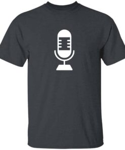 Minimalist microphone t-shirt for podcasters and radio hosts