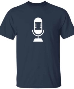 Minimalist microphone t shirt for podcasters and radio hosts 3