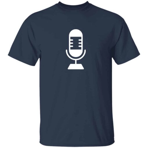 Minimalist microphone t-shirt for podcasters and radio hosts