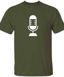 Minimalist microphone t shirt for podcasters and radio hosts 4