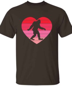 Retro Sunset Heart Bigfoot Valentine’s Day T-Shirt Retro Sunset Heart Bigfoot Valentine’s Day T-Shirt