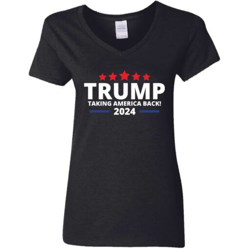 Women’s Trump Taking America Back 2024 V-Neck T-Shirt