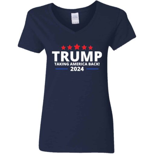 Women’s Trump Taking America Back 2024 V-Neck T-Shirt