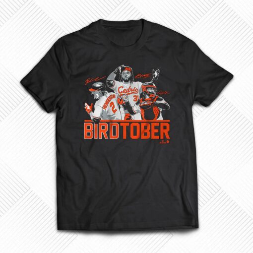 Birdtober Adley Rutschman Gunnar Henderson Cedric Mullins Baltimore Orioles Shirt