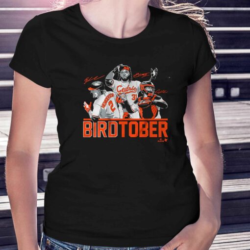 Birdtober Adley Rutschman Gunnar Henderson Cedric Mullins Baltimore Orioles Shirt