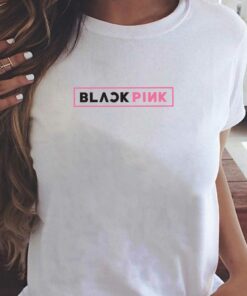 Black Pink Vintage Shirt – Kpop Music Trending Short Sleeve Tee Tops