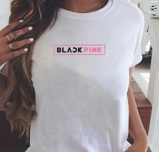 Black Pink Vintage Shirt – Kpop Music Trending Short Sleeve Tee Tops